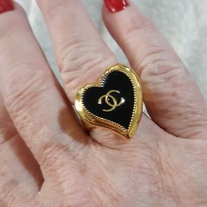 Authentic CHANEL BUTTON RING